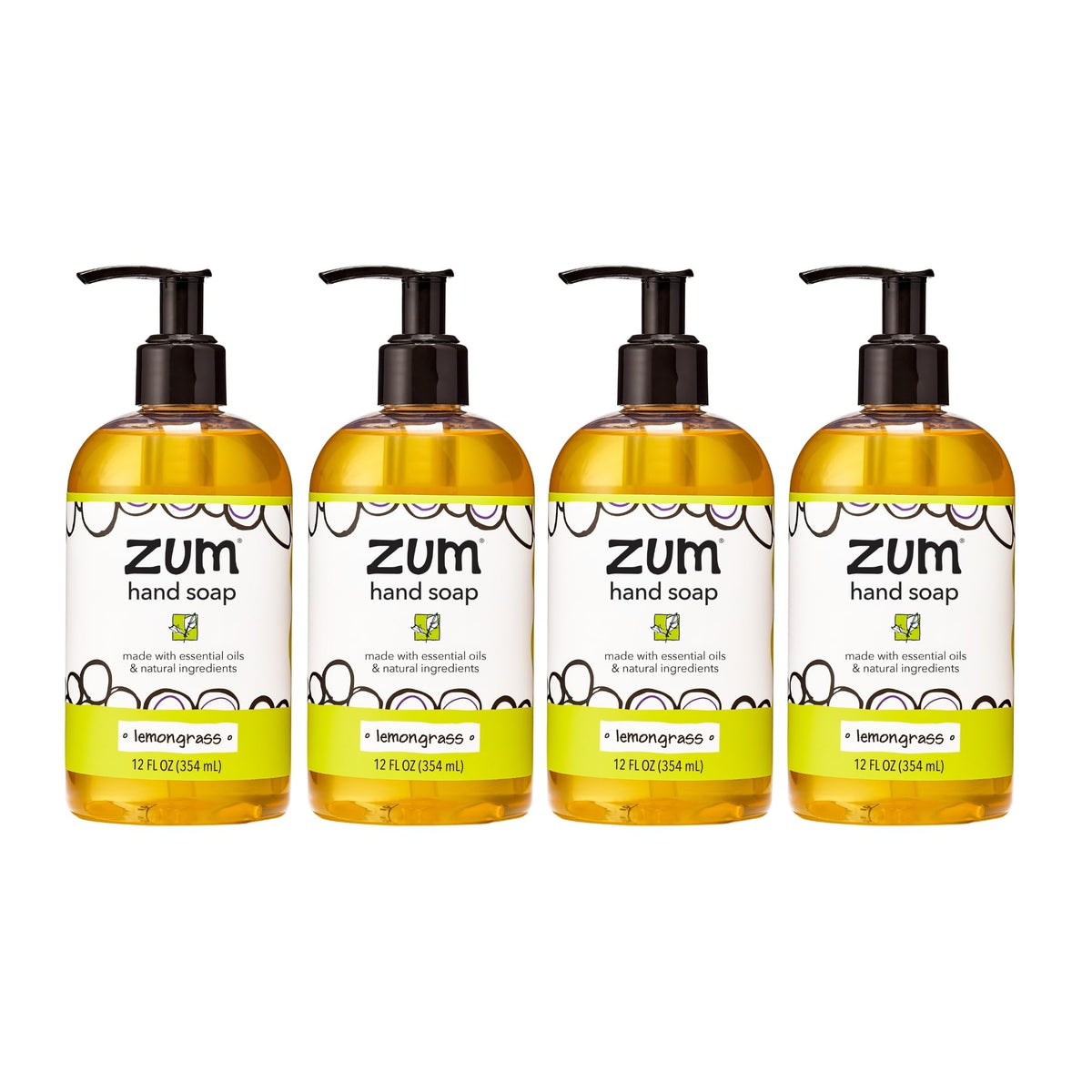 Zum pack front 4-pack bottle view shows product and convenient bulk benefit