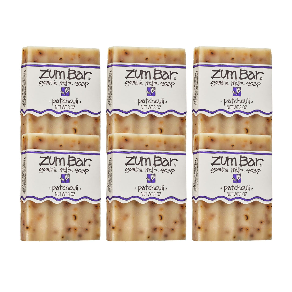 Zum patchouli bar front packaging showing brand and scent for clear identification