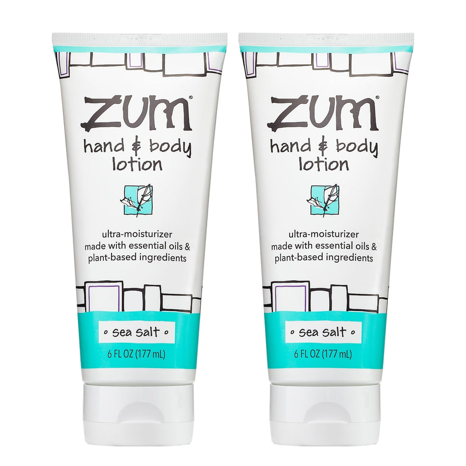 Zum bottle front packaging showing sea salt scent and benefits