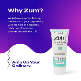 Zum 6 fl oz bottle next to hand to show compact travel size