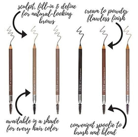 Zuzu Luxe pencil in hand to show compact size for travel convenience