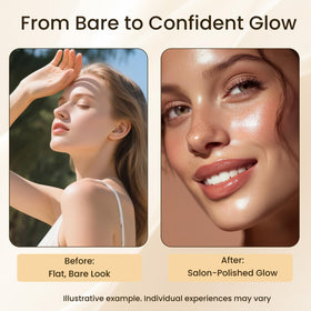 zzilme applying drops to face demonstrating even, streak-free color